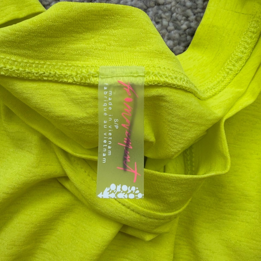 FP Movement by Free People Neon Lime Asymmetrical Layered Long Sleeve Top - Picture 3 of 3
